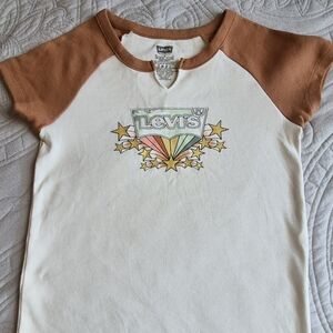 Levi's Kids' White and Tan Star Graphic Tee